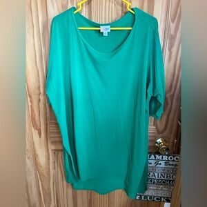 LuLaRoe Green Short Sleeve Irma Top